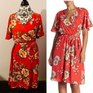 Como Vintage Midi Soft Wrap Dress. XS